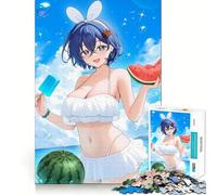 Rompecabezas de Anime de Chicas en la Playa para Adultos,1000 Piezas,Juego de Memoria,Corte Fino,Acabado Premium,Forma entretenida de Pasar el Tiempo Libre (38x26cm)