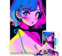 Rompecabezas de Anime de Chicas Lindas de Verano,1000 Piezas,Juego de concentración Mental,Corte de precisión,Bordes Suaves,Juego de construcción de Conexiones significativas (38x26cm)