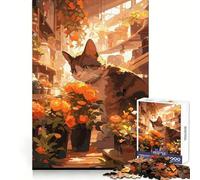 Rompecabezas de Anime de Florista y Gato Jengibre de 1000 Piezas para Adolescentes Un Juego de ingenio, Divertido y silencioso Bordes Lisos Regalo de cumpleaños (50x75cm)