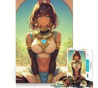 Rompecabezas de Anime de la Diosa egipcia de 1000 Piezas para Adultos,Juguete Que desafía la Mente,Corte preciso,alineación, Actividad Nocturna Divertida para Toda la Familia (38x52cm)