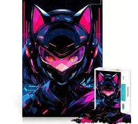 Rompecabezas de Anime de Motociclistas Nekomimi,1000 Piezas,Divertido,para Aumentar la concentración,Cortado con láser para un Ajuste, Actividad para Compartir con Seres Queridos (38x26cm)