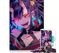Rompecabezas de Anime de una Chica Demonio con Ojos Rojos,1000 Piezas,Juguete para Adultos Que desafía la Mente,Corte preciso,alineación, Actividad Divertida para Toda la Familia (38x52cm)