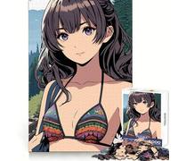 Rompecabezas de Anime de una Chica en Bikini Haciendo Senderismo, 1000 Piezas para Adultos, Pensamiento estratégico, Escape Tranquilo, Ajuste preciso, Regalo Encantador (50x75cm)