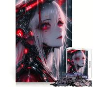 Rompecabezas de Anime de una Dama Blanca y roja de 1000 Piezas para Adolescentes Agilidad Mental Pasatiempo Relajante Ensambla Seguro Regalo Ideal de Navidad (50x75cm)
