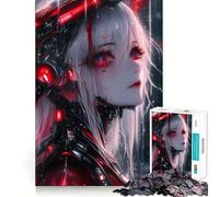Rompecabezas de Anime de una Dama Blanca y roja de 1000 Piezas para Adolescentes Entrenamiento de Memoria Diversión conexión Limpia y sin interrupciones Actividad grupal Relajante para Interiores