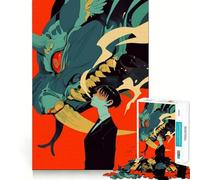 Rompecabezas de Anime Demon ﹨u Man para Adultos,1000 Piezas,Habilidad de Memoria,Divertido,Troquelado de Alta precisión,fácil de Aprender,Disfrute Familiar (38x52cm)