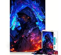 Rompecabezas de Anime Dragon Warrior,1000 Piezas,Juego Divertido sin Rebabas,Piezas de Corte Limpio,portátil,Ideal para Viajes (50x75cm)