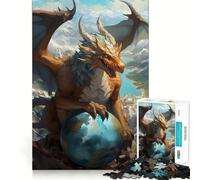 Rompecabezas de Anime Dragones del Mundo de 1000 Piezas para Adolescentes Juego para estimular la Mente Montaje Firme y Seguro Actividad Divertida para Toda la Familia (38x26cm)