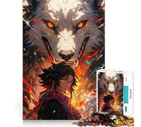 Rompecabezas de Anime Espíritu del Lobo,1000 Piezas,Juego de Habilidad Mental,Piezas de Ajuste, Actividad Nocturna Divertida para Toda la Familia (50x75cm)