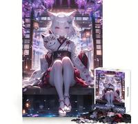 Rompecabezas de Anime Fox Wisteria Night de 1000 Piezas para Adolescentes Estimula la Mente y es un pasatiempo Relajante Encaje Firme (50x75cm)