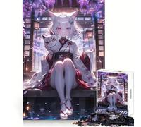 Rompecabezas de Anime Fox Wisteria Night para Adolescentes, 1000 Piezas, ejercita la Mente, entretiene, Regalo de Temporada (38x52cm)