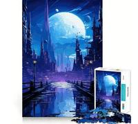 Rompecabezas de Anime Future City de 1000 Piezas Juego de concentración Mental Corte de precisión Bordes Lisos Actividad Absorbente para Noches tranquilas (38x26cm)