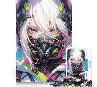 Rompecabezas de Anime futurista con Chica Linda,1000 Piezas,Juego de concentración Mental,Corte de precisión,Bordes Suaves,Juego de construcción de Conexiones significativas (38x26cm)