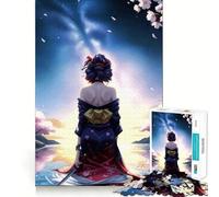 Rompecabezas de Anime Geisha en Kimono Junto al Agua,1000 Piezas para Adultos Juego Divertido y fácil de armar Ideal para divertirse en Familia (38x52cm)