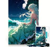 Rompecabezas de Anime Girl by The Sea de 1000 Piezas para Adultos Juego Divertido y fácil de armar Ideal para divertirse en Familia (38x26cm)