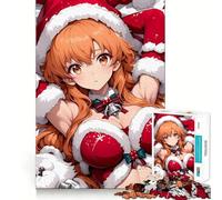 Rompecabezas de Anime navideño con Chicas para Adultos,1000 Piezas,Juego para estimular la Mente,tamaño Uniforme,Piezas precisas,Ideal para Viajar, ejercitar la Mente (50x75cm)