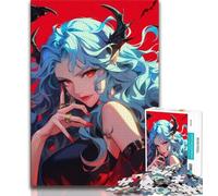 Rompecabezas de Anime para Adolescentes, Rompecabezas de Chicas Demonio para Pasar el rato en casa con Piezas aleatorias Que se entrelazan (tamaño 75x50cm)