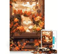 Rompecabezas de Anime para Adultos con diseño de Gato Florista,1000 Piezas,Juego Mental Divertido con tecnología Avanzada de Corte láser,desafío entretenido para Pasar el Tiempo (38x26cm)