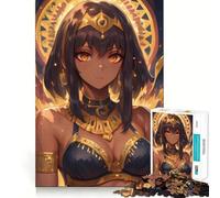Rompecabezas de Anime Reina egipcia con Joyas Doradas,1000 Piezas,Divertido,para estimular la concentración,Cortado con láser para un Ajuste, Actividad para Compartir con Seres Queridos