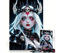 Rompecabezas de Anime Reina Oscura con Corona, 1000 Piezas para Adultos, Pensamiento estratégico, Escape pacífico, Ajuste preciso, Regalo Encantador (50x75cm)