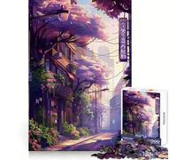 Rompecabezas de Anime Sakura Street Spring para Adultos, 1000 Piezas, Recall Boost Quiet Calm Smooth Cut Classic Gift (38x52cm)