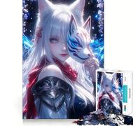 Rompecabezas de Anime Wisteria Fox de 1000 Piezas para Adolescentes Juego de Habilidades mentales Corte láser para un Ajuste Actividad grupal Relajante para Interiores (38x26cm)