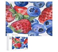 Rompecabezas de arándano y rojo Stawberry de 300/500/1000 piezas, regalos desafiantes personalizados para adultos, 500 piezas