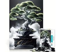 Rompecabezas de árbol bonsái de mármol Zen,1000 Piezas,Entrenamiento cognitivo,Piezas Perfectamente encajables,Regalo de cumpleaños,Juguete para ejercitar la Mente (50x75cm)