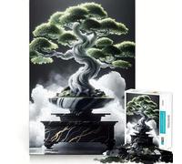 Rompecabezas de árbol bonsái de mármol Zen,1000 Piezas,Juego de Memoria Cerebral, Corte láser,Actividad Absorbente para Noches tranquilas (38x52cm)