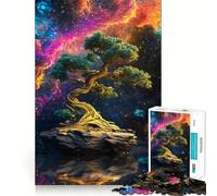 Rompecabezas de árbol bonsái Espacial de 1000 Piezas para Adolescentes Fortalece la Memoria, Calma, relajación, Bordes Suaves Regalo increíble (38x26cm)