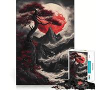Rompecabezas de árbol bonsái Rojo para Adultos, 1000 Piezas, Juego Inteligente, Divertido y Relajante, Ideal para armar, Regalo preciado (50x75cm)
