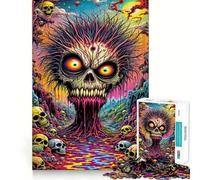 Rompecabezas de árbol con Calavera psicodélica de 1000 Piezas para Adolescentes, para ejercitar la Mente y Disfrutar en Familia, con Bordes precisos, Regalo Memorable (38x26cm)