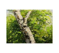 Rompecabezas de árbol de abedul con pintura al óleo de primavera para adultos, 500 piezas, rompecabezas de madera con paisaje natural, decoraciones de patrón de plantas para entretenimiento en el