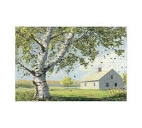 Rompecabezas de árbol de abedul de acuarela de primavera para adultos, 1000 piezas, rompecabezas de madera escénicos de granja, decoraciones impresas de paisaje natural para fiestas de entretenimiento