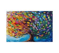 Rompecabezas de árbol de la vida de temporada para adultos, 1000 piezas, coloridos rompecabezas de madera de árbol fresco, decoración impresa escénica de la naturaleza para entretenimiento creativo