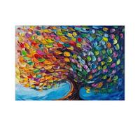 Rompecabezas de árbol de la vida de temporada para adultos, 300 piezas, coloridos rompecabezas de madera de árbol fresco, decoración impresa escénica de la naturaleza para entretenimiento creativo