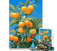Rompecabezas de árbol de Naranjo con Frutos y Hojas para Adultos, 1000 Piezas, Juguete de lógica Fina, Informal, Relajante, con Bordes limpios, Pieza de Arte Fina (38x26cm)
