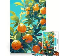 Rompecabezas de árbol de Naranjo con Frutos y Hojas para Adultos, 1000 Piezas, para Fortalecer la Memoria, Actividad para el hogar, Bordes limpios, Regalo Festivo (38x26cm)