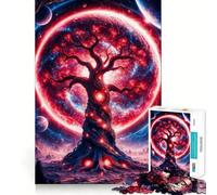 Rompecabezas de árbol Espacial de fantasía roja para Adultos, 1000 Piezas, Rompecabezas de ingenio, Entretenimiento en casa, Imagen para armar, Regalo de cumpleaños (50x75cm)