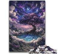 Rompecabezas de árbol Misterioso de 2000 Piezas para Adolescentes, Juego de Preguntas y respuestas, decoración de Pared, cumpleaños y Navidad (70x100cm)