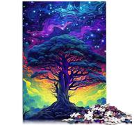 Rompecabezas de árbol sagrado colorido rompecabezas de 1000 piezas para adultos rompecabezas de madera divertido para el hogar Actividades, regalo de cumpleaños, regalos de viaje, 1000 piezas (50x75