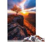 Rompecabezas de árbol Solitario al Atardecer para Adultos. Encaja Perfectamente. Rompecabezas geniales para Adultos y Adolescentes. 1500 Piezas (85 x 57 cm).