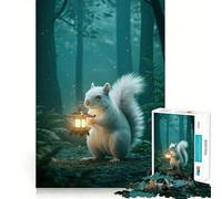 Rompecabezas de Ardilla con Linterna en el Bosque, 1000 Piezas, para Adolescentes Juguete para ejercitar la Mente Divertido diseño para armar Regalo Elegante 38x52cm