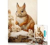 Rompecabezas de Ardilla en un Bosque nevado para Adultos, 1000 Piezas, para Mejorar la Memoria, el Tiempo Libre, Bordes precisos, Regalo para Festivales 50x75cm