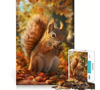 Rompecabezas de Ardillas de 1000 Piezas para Adolescentes Refuerza la Memoria Tranquilo y Sereno Borde de Calidad Regalo Ideal para Pedir un Deseo a Santa Claus 50x75cm