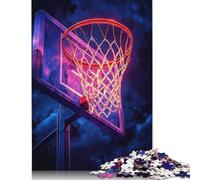 Rompecabezas de aro de Baloncesto de neón, Juguete de descompresión, cartón 100% Reciclado, para Adultos y Adolescentes, Regalo para el Día del Padre, 1000 Piezas (75 x 50 cm)
