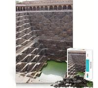 Rompecabezas de Arquitectura de Pozo Escalonado Antiguo,1000 Piezas,Juego Que estimula el Cerebro,Ajuste Espacios,Entretenimiento Acogedor para Interiores para Todos (50x75cm)