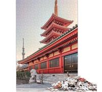 Rompecabezas de Arquitectura de Tokio, Juego Familiar desafiante, 100% cartón Reciclado, Ideal para Adultos y niños, Regalo de cumpleaños, 1000 Piezas (75 x 50 cm)