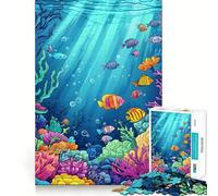 Rompecabezas de Arrecife de Coral Submarino,1000 Piezas,Juego de concentración Mental,diseño de Ajuste Huecos,desafío Cerebral Interactivo para el hogar (50x75cm)