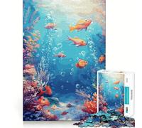 Rompecabezas de Arrecife de Coral Submarino de 1000 Piezas Estimula la concentración Divertido Corte láser para un Ajuste Actividad para Compartir con Tus Seres Queridos (38x52cm)